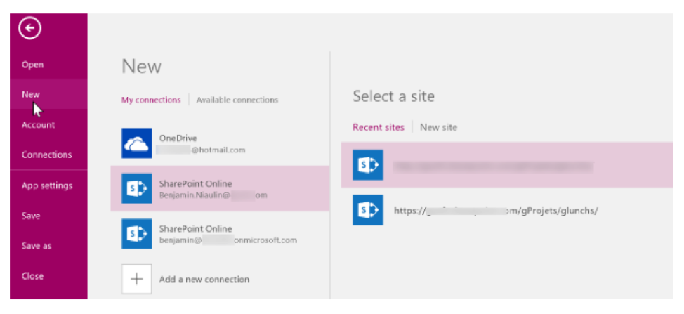 You should see a list of sites to choose from.