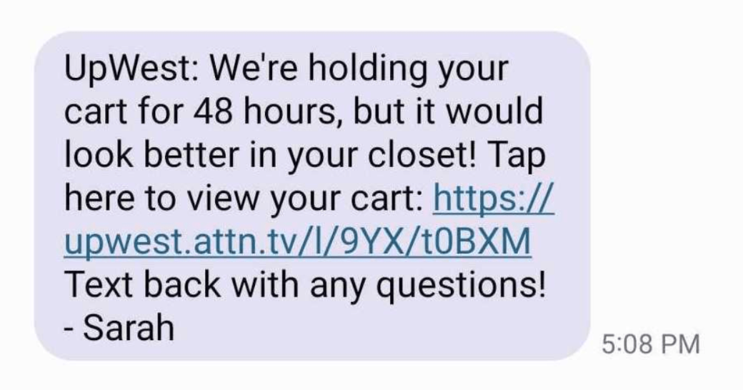 abandoned cart reminder