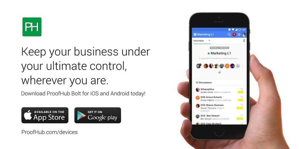 proofhub mobile first marketing