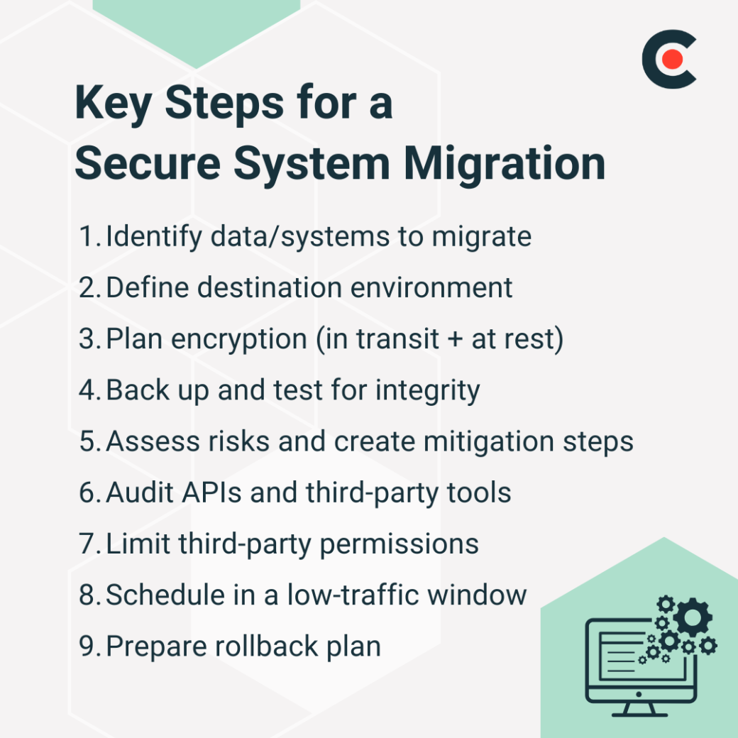 key steps for a secure system migration