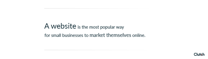 a website is the most popular way for small businesses to market themselves onilne