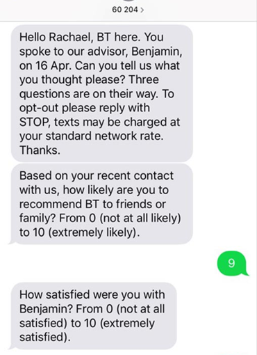 SMS Survey example