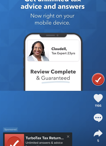 TurboTax TikTok ads example