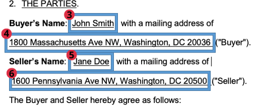 Identifying the parties in a bill of sale