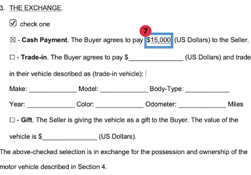 Determine what type of transaction it is in section 3