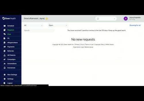 Web Development Package Example: Steer Health Dashboard