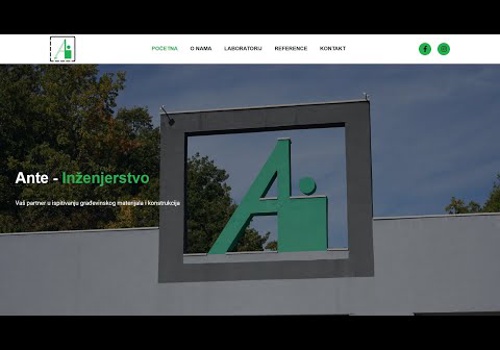 Web Design Package Example: Ante Inženjerstvo Website