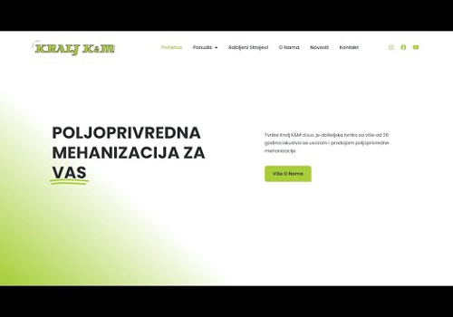 Web Design Package Example: Kralj K&M Website