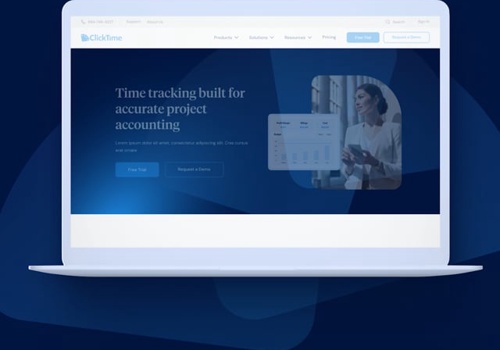 Web Design Package Example: ClickTime – website for an expense tracking SaaS