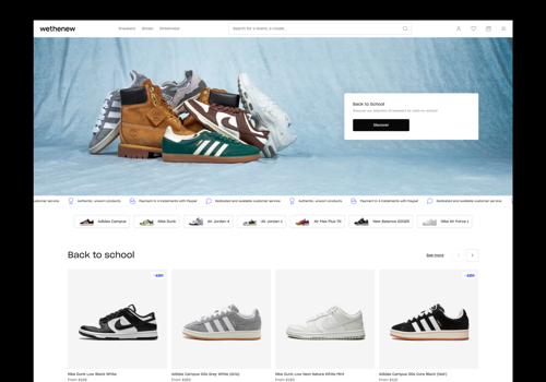 E-Commerce Development Package Example: Wethenew – Enhanced eCommerce for Footwear