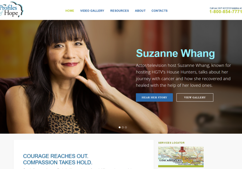 Web Design Package Example: Profiles of Hope