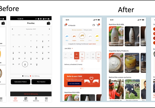 UX/UI Design Package Example: Redesigning to stand out among milk delivery App