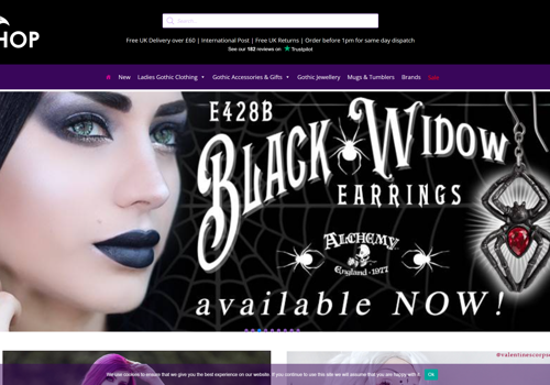 Web Design Package Example: The Gothic Shop