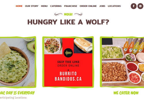 E-Commerce Development Package Example: Burrito Bandidos WordPress Website Development
