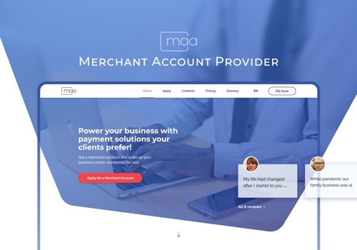 UX/UI Design Package Example: Merchant Account landing page