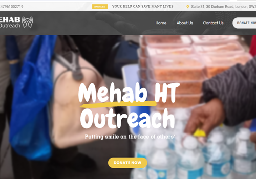 Web Development Package Example: Mehab HT Outreach