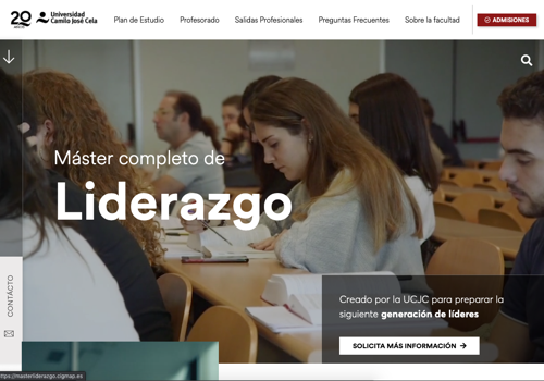 Web Design Package Example: Master of University from Spain