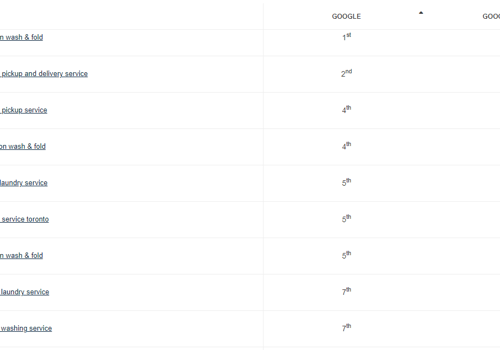 Search Engine Optimization Package Example: 1st Page Rankings for Washbistro