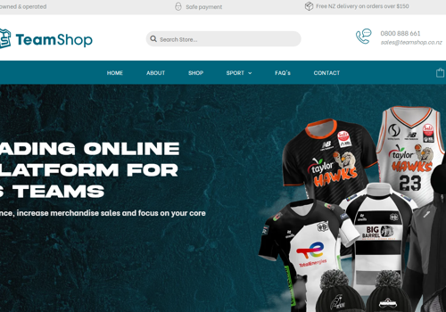 Web Design Package Example: E-Commerce Store For Multiple Different Sports Tea
