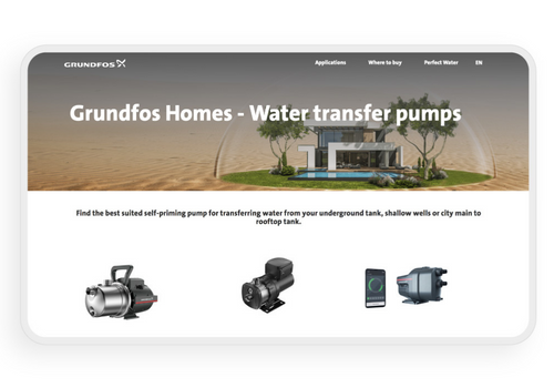 Web Design Package Example: Introducing Grundfos to Home Owners