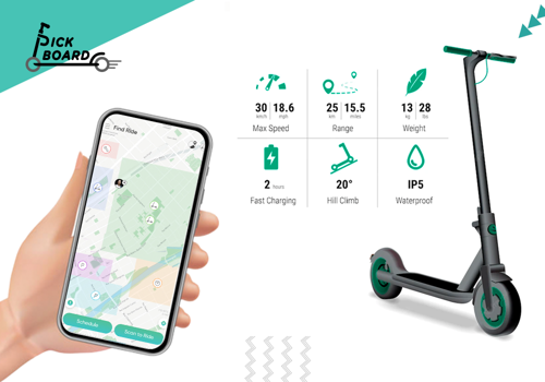 Mobile App Development Package Example: Scooter Rental App for Pickboard