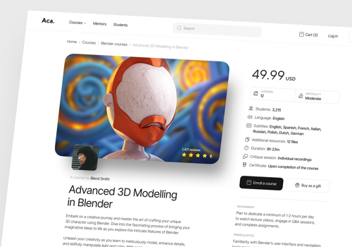 Web Design Package Example: Online Educational Website Design Concept