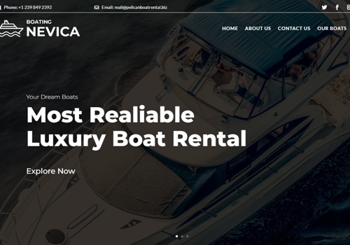 Web Design Package Example: Pelican Boat Rental Website Develop By WordPress