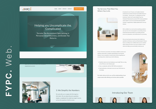 Web Design Package Example: FYPC - Toronto Tax Accountant
