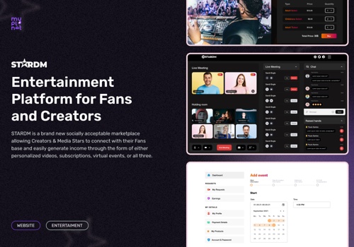 UX/UI Design Package Example: Entertainment Platform for Fans and Creators
