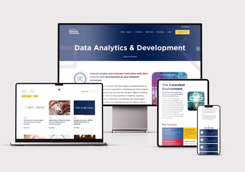 Graphic Design Package Example: Centre for Advanced Computing Website Redesign