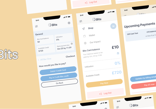 UX/UI Design Package Example: Bits - Fintech Mobile App
