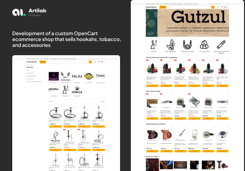 Web Development Package Example: Development of a custom OpenCart ecommerce shop