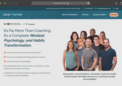 UX/UI Design Package Example: A customized site for customized coaching