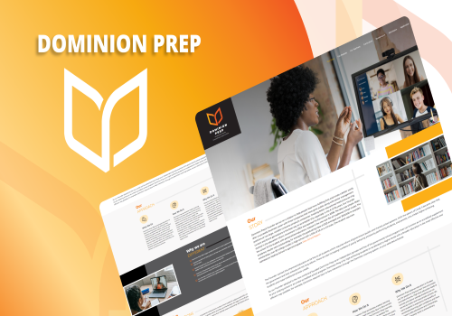 Custom Software Development Package Example: Dominion Prep: Website for Educational Institution