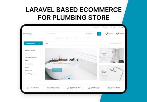 Web Design Package Example: Laravel based eCommerce for a plumbing store