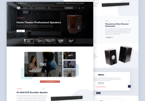 Web Design Package Example: RBH Sound Homepage