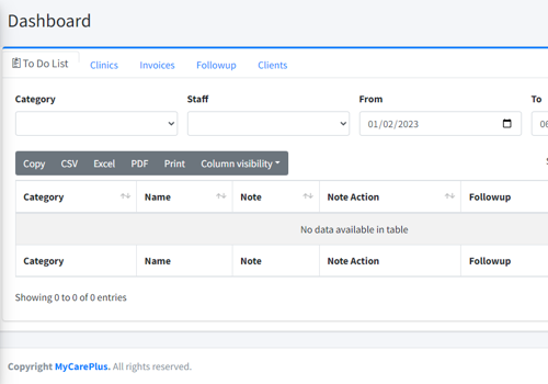 Web Development Package Example: Clinic CRM for doctors.