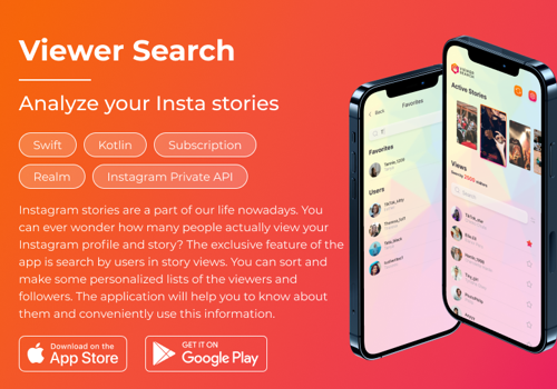 Mobile App Development Package Example: Viewer Search