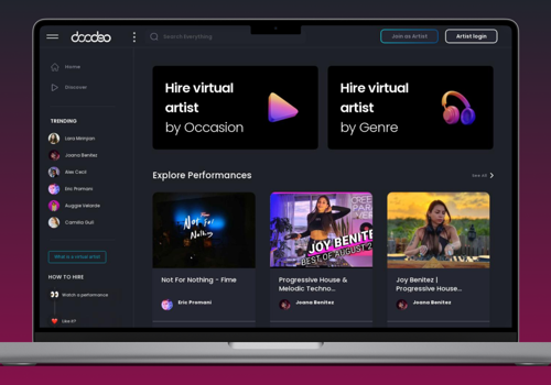 Web Development Package Example: Doodeo | A platform Made for Artists