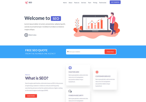 Web Design Package Example: SEO HTML Landing Page Template