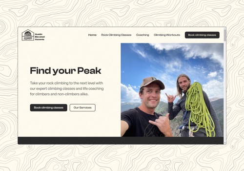 Web Design Package Example: Webflow Website for Rock Climber