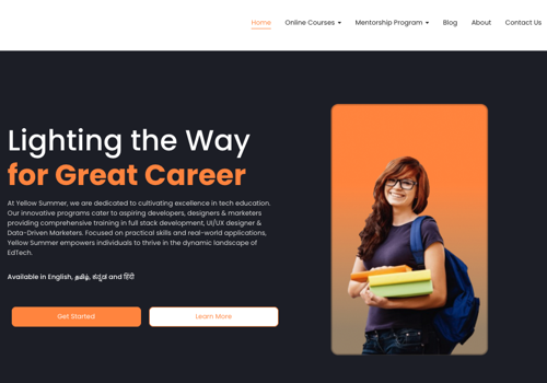 UX/UI Design Package Example: Modern and Engaging Website for Yellow Summer