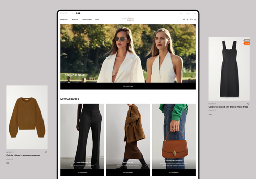Web Design Package Example: Northern miles — brand of women's clothing
