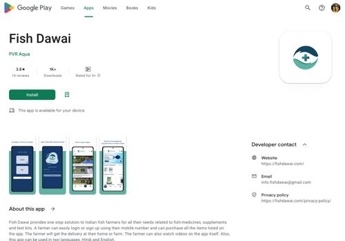 Mobile App Development Package Example: Fish Dawai