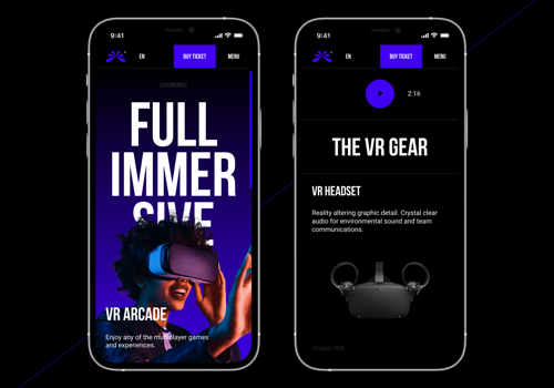 UX/UI Design Package Example: VR Motion