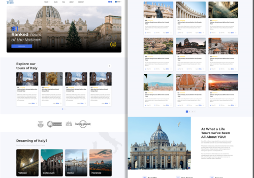 Web Design Package Example: What a Life Tours Website Design