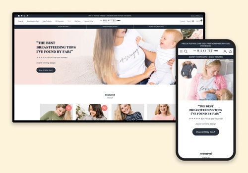 Web Development Package Example: The Milky Tee Company website's migration from Mag