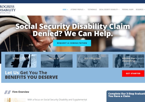 Web Design Package Example: Web Design Visual - Progress Disability Lawyers