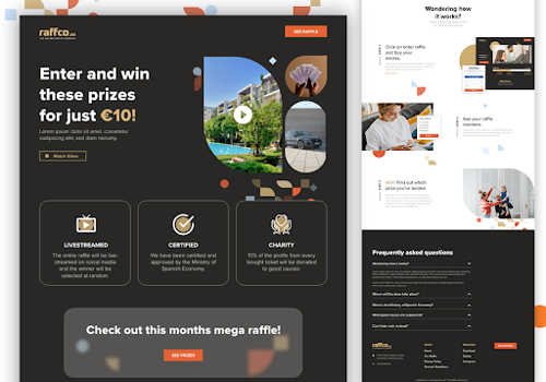 UX/UI Design Package Example: The Online Raffle Company