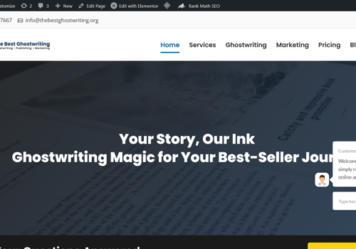 Web Development Package Example: The Best Ghost Writing - Web Design